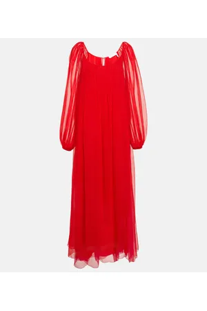 Chloé ChloÃ© Pleated silk mousseline maxi dress