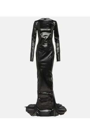 Rick Owens Ruched coated cotton gown