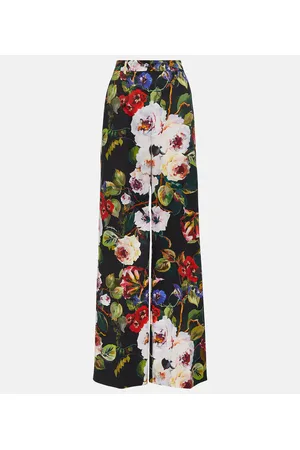 Dolce & Gabbana Floral cotton-blend wide-leg pants