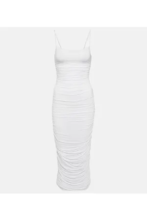 WARDROBE.NYC Ruched jersey slip dress