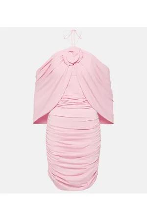 MAGDA BUTRYM Floral-appliquÃ© off-shoulder wrap dress