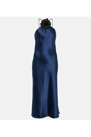 RODARTE Floral-appliquÃ© silk midi dress
