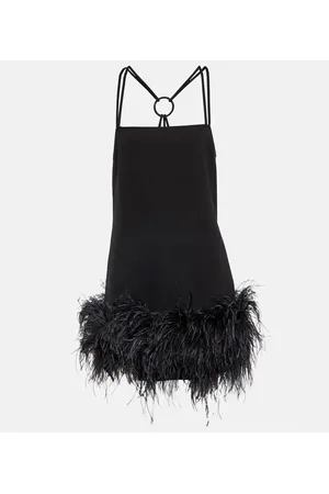 The Attico Fujiko feather-trimmed minidress