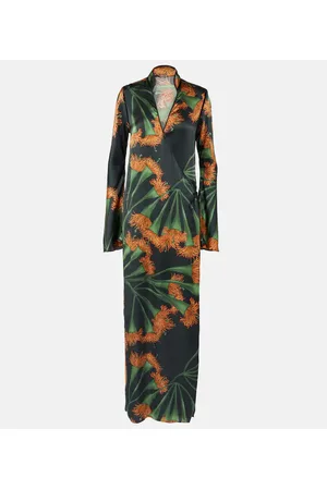 JOHANNA ORTIZ Printed silk-blend wrap dress