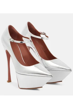 Amina Muaddi Yigit leather platform pumps