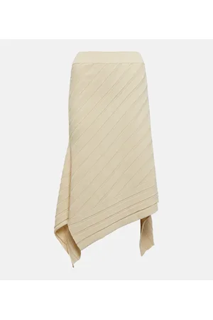 Stella McCartney Asymmetric ribbed-knit midi skirt