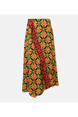 ULLA JOHNSON Violette ruffled crepe midi skirt