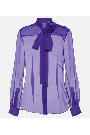 Dolce & Gabbana Tie-neck silk chiffon blouse