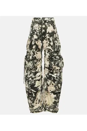 The Attico Fern printed mid-rise cargo jeans