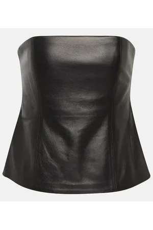 CO Essentials leather bustier top