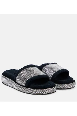 Dolce & Gabbana Crystal-embellished terrycloth slides