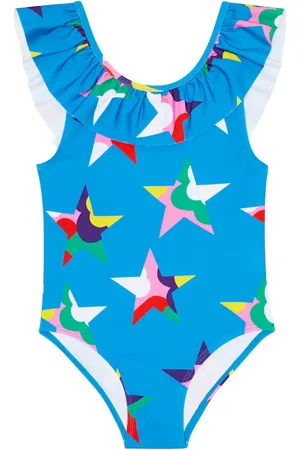 Stella McCartney Printed ruffle-trimmed swimsuit
