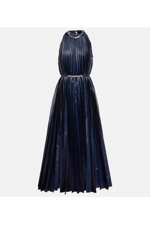 Christopher Kane Embellished halterneck lamÃ© midi dress