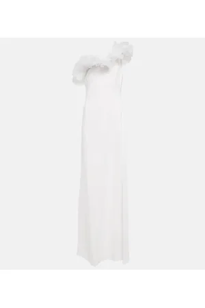 Giambattista Valli Tulle-trimmed asymmetric gown
