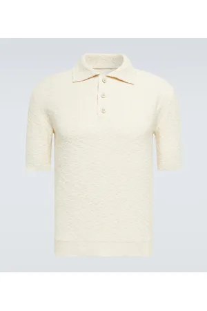 Maison Margiela Cotton-blend bouclÃ© polo shirt