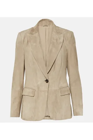 Brunello Cucinelli Embellished suede blazer