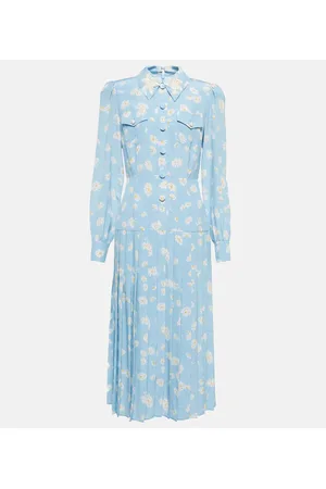 Alessandra Rich Floral silk shirt dress