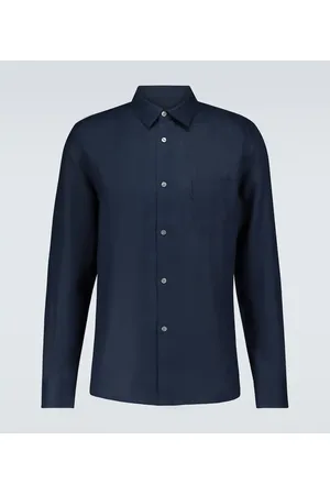 DEREK ROSE Monaco 2 long-sleeved linen shirt
