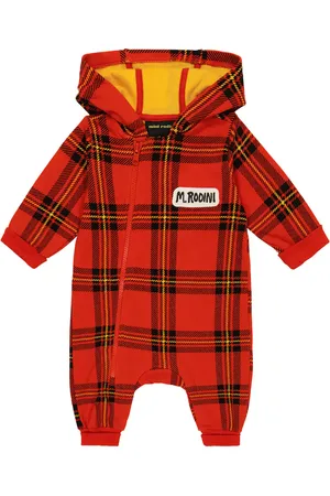 Mini Rodini Baby checked cotton onesie