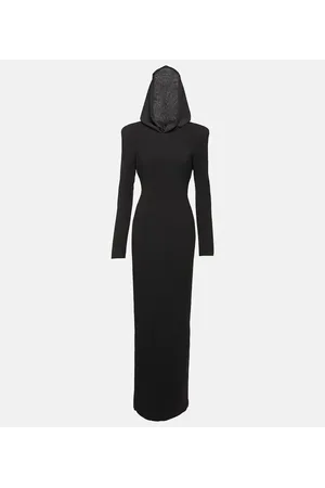 Monot MÃ´not Hooded crÃªpe maxi dress