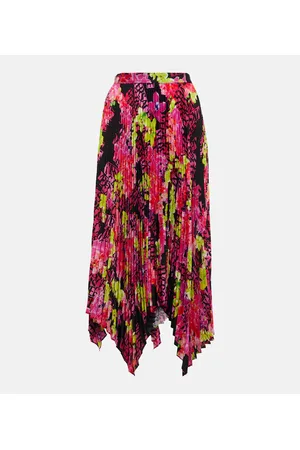 VERSACE Logo Orchid pleated midi skirt