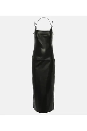 The Attico Leather midi dress