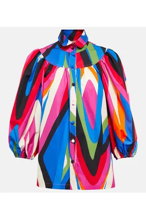 Puccini Printed cotton blouse