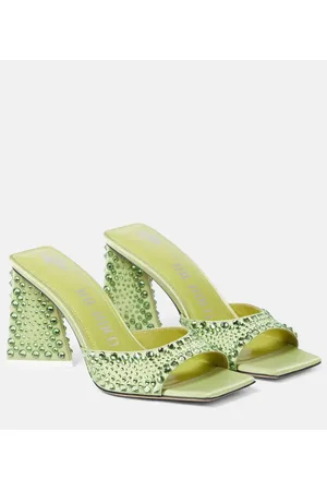 The Attico Mini Devon embellished satin mules