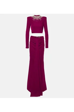 Miss Sohee Gemma embellished crop top and maxi skirt set