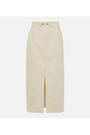 Patou High-rise denim maxi skirt