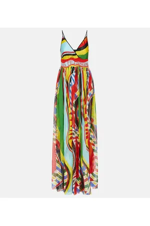 Dolce & Gabbana Carretto silk maxi dress