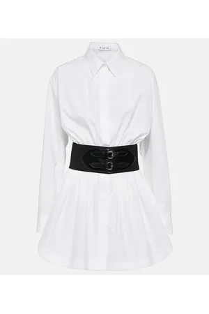 Alaïa AlaÃ¯a Belted cotton poplin shirt