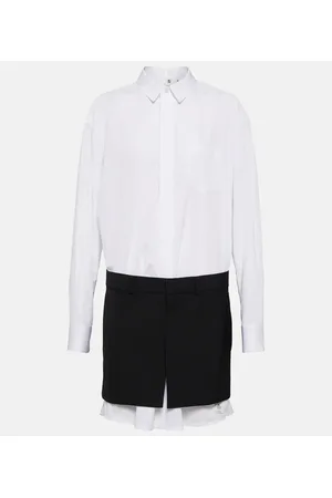 SACAI X Thomas Mason cotton minidress