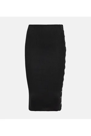 PETAR PETROV Finn ribbed-knit silk pencil skirt