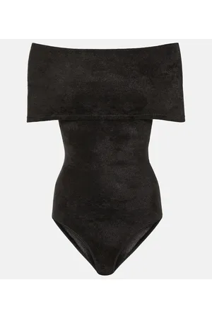 Alaïa AlaÃ¯a Off-shoulder velvet bodysuit