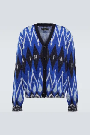 AMIRI Argyle alpaca and mohair-blend cardigan