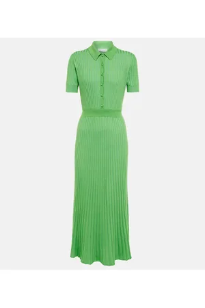 GABRIELA HEARST Ribbed-knit cashmere-blend shirt dress