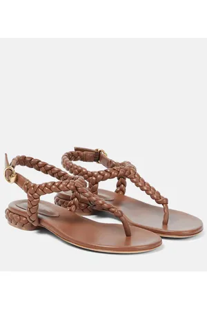 Gianvito Rossi Ravello braided nappa flat sandals