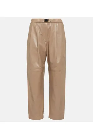 Brunello Cucinelli Mid-rise leather pants