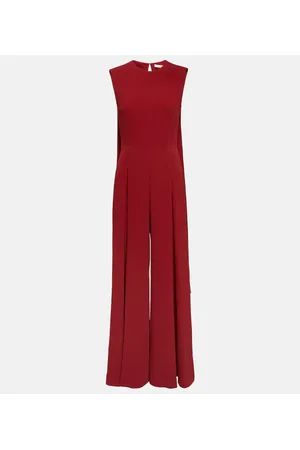 EMILIA WICKSTEAD Charmaine caped crÃªpe wide-leg jumpsuit