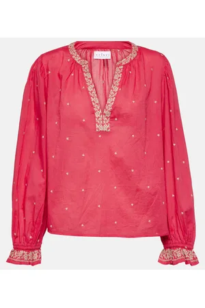 Velvet Ania embroidered cotton top