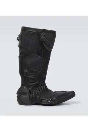 Balenciaga Biker embossed leather knee-high boots