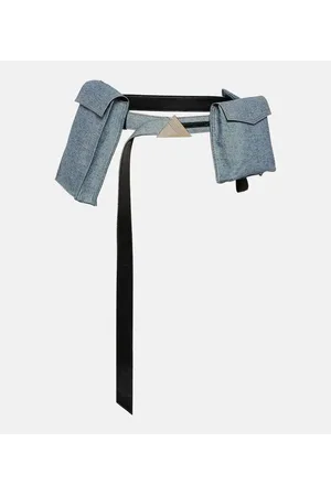 The Attico Denim and leather belt with pockets