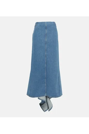 MAGDA BUTRYM Asymmetrical denim maxi skirt
