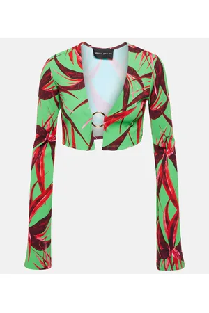Louisa Ballou Printed cropped cardigan