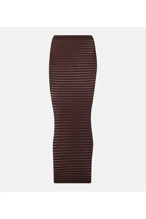 Alaïa AlaÃ¯a Striped maxi skirt