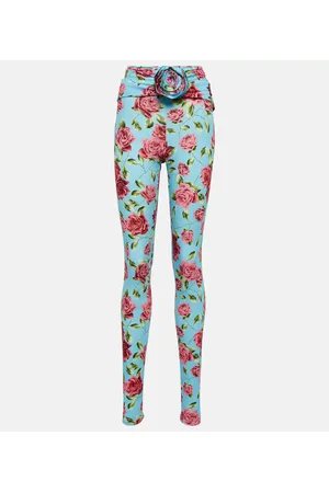 MAGDA BUTRYM Floral-appliquÃ© printed leggings