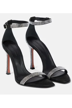 Amina Muaddi Kim crystal-embellished suede sandals