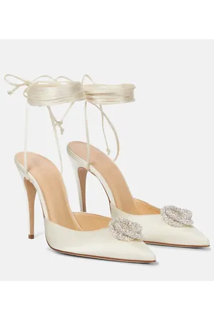 MAGDA BUTRYM Crystal-embellished satin pumps