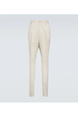 Dolce & Gabbana High-rise slim linen pants
